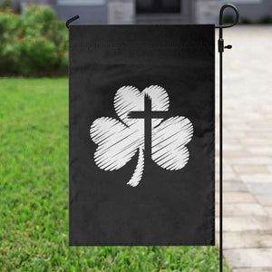 St Patricks Day Christian Religious Shamrock Cross Garden Flag TS11 Print Your Wear