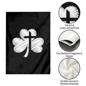 St Patricks Day Christian Religious Shamrock Cross Garden Flag TS11 Print Your Wear