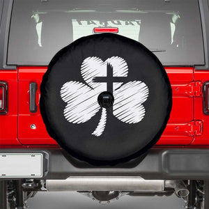 St Patricks Day Christian Religious Shamrock Cross Spare Tire Cover TS11 Black Print Your Wear