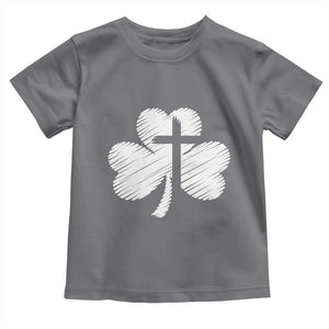 St Patricks Day Christian Religious Shamrock Cross Toddler T Shirt TS11 Charcoal Print Your Wear