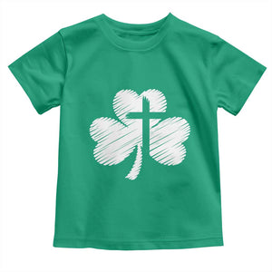 St Patricks Day Christian Religious Shamrock Cross Toddler T Shirt TS11 Irish Green Print Your Wear