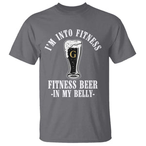 Funny Irish Stout Drinking T Shirt I Am Into Fitness Fitting Beer In My Belly TS11 Charcoal Print Your Wear