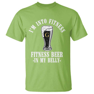 Funny Irish Stout Drinking T Shirt I Am Into Fitness Fitting Beer In My Belly TS11 Lime Print Your Wear