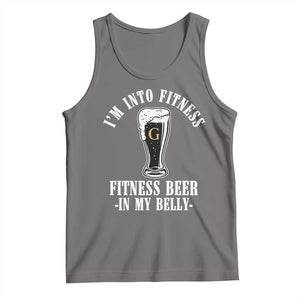Funny Irish Stout Drinking Tank Top I Am Into Fitness Fitting Beer In My Belly TS11 Deep Heather Print Your Wear