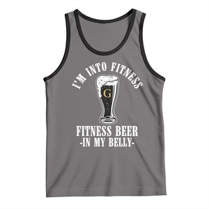 Funny Irish Stout Drinking Tank Top I Am Into Fitness Fitting Beer In My Belly TS11 Deep Heather Black Print Your Wear