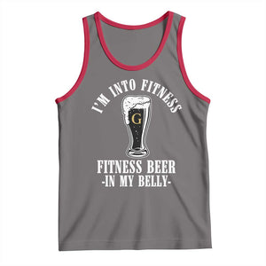 Funny Irish Stout Drinking Tank Top I Am Into Fitness Fitting Beer In My Belly TS11 Deep Heather Red Print Your Wear