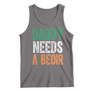 Funny Irish Beer Drinking Tank Top Daddy Needs A Beoir Fathers Day TS11 Deep Heather Print Your Wear