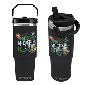 End The Day With McCockin Cider Flip Straw Tumbler Ireland Beer Lover St Patricks Day Humor TS11 One Size: 30 oz Black Print Your Wear