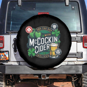 End The Day With McCockin Cider Spare Tire Cover Ireland Beer Lover St Patricks Day Humor TS11 No hole Black Print Your Wear