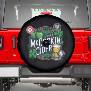 End The Day With McCockin Cider Spare Tire Cover Ireland Beer Lover St Patricks Day Humor TS11 Black Print Your Wear