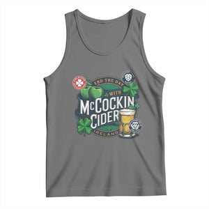 End The Day With McCockin Cider Tank Top Ireland Beer Lover St Patricks Day Humor TS11 Black Heather Print Your Wear