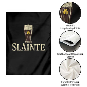 Funny Slainte Stout Beer Irish Drinking St Patricks Day Garden Flag TS11 Print Your Wear