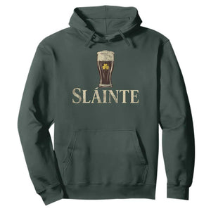 Funny Slainte Stout Beer Irish Drinking St Patricks Day Hoodie TS11 Dark Forest Green Print Your Wear