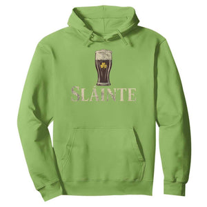 Funny Slainte Stout Beer Irish Drinking St Patricks Day Hoodie TS11 Lime Print Your Wear