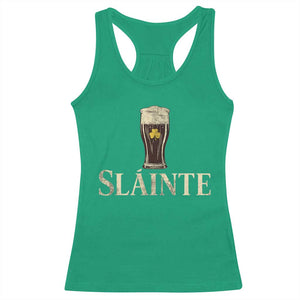 Funny Slainte Stout Beer Irish Drinking St Patricks Day Racerback Tank Top TS11 Irish Green Print Your Wear