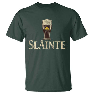 Funny Slainte Stout Beer Irish Drinking St Patricks Day T Shirt TS11 Dark Forest Green Print Your Wear