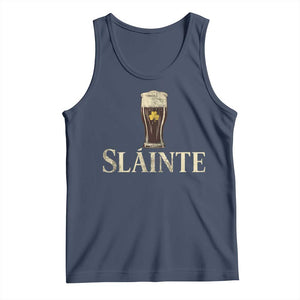 Funny Slainte Stout Beer Irish Drinking St Patricks Day Tank Top TS11 Navy Print Your Wear