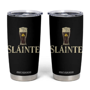 Funny Slainte Stout Beer Irish Drinking St Patricks Day Tumbler Cup TS11 Black Print Your Wear