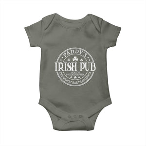 Funny Paddys Irish Pub Baby Onesie The Worst Bar In America St Patricks Day Beer Drinking TS11 Military Green Print Your Wear