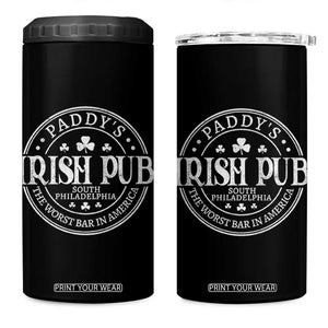 Funny Paddys Irish Pub 4 in 1 Can Cooler Tumbler The Worst Bar In America St Patricks Day Beer Drinking TS11 One Size: 16 oz Black Print Your Wear