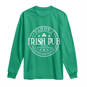 Funny Paddys Irish Pub Long Sleeve Shirt The Worst Bar In America St Patricks Day Beer Drinking TS11 Irish Green Print Your Wear