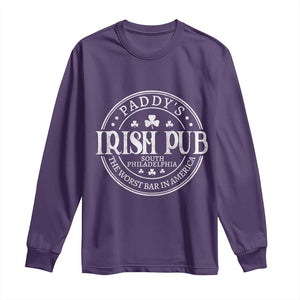 Funny Paddys Irish Pub Long Sleeve Shirt The Worst Bar In America St Patricks Day Beer Drinking TS11 Purple Print Your Wear