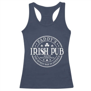 Funny Paddys Irish Pub Racerback Tank Top The Worst Bar In America St Patricks Day Beer Drinking TS11 Navy Print Your Wear