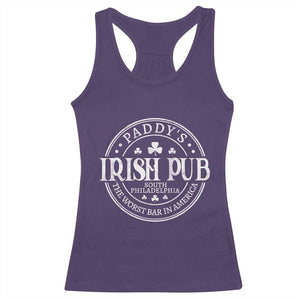 Funny Paddys Irish Pub Racerback Tank Top The Worst Bar In America St Patricks Day Beer Drinking TS11 Purple Print Your Wear