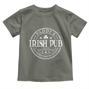 Funny Paddys Irish Pub Toddler T Shirt The Worst Bar In America St Patricks Day Beer Drinking TS11 Military Green Print Your Wear
