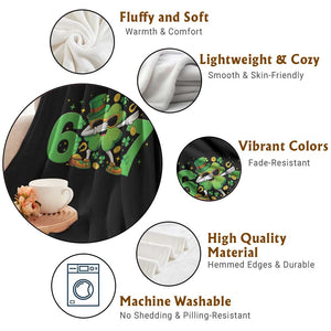 Funny Six Seven 67 St Patricks Day Dabbing Shamrock Throw Blanket TS11 Print Your Wear