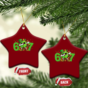 Funny Six Seven 67 St Patricks Day Dabbing Shamrock Ceramic Ornament TS11 Print Your Wear
