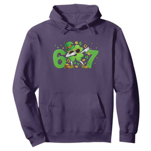 Funny Six Seven 67 St Patricks Day Dabbing Shamrock Hoodie TS11 Purple Print Your Wear