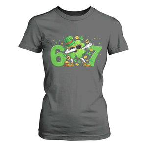 Funny Six Seven 67 St Patricks Day Dabbing Shamrock T Shirt For Women TS11 Dark Heather Print Your Wear