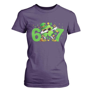 Funny Six Seven 67 St Patricks Day Dabbing Shamrock T Shirt For Women TS11 Purple Print Your Wear
