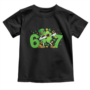 Funny Six Seven 67 St Patricks Day Dabbing Shamrock Toddler T Shirt TS11 Black Print Your Wear