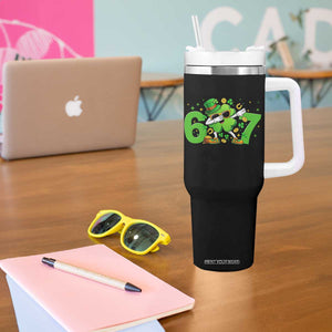 Funny Six Seven 67 St Patricks Day Dabbing Shamrock Tumbler With Handle TS11 Print Your Wear
