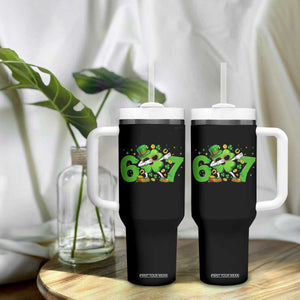Funny Six Seven 67 St Patricks Day Dabbing Shamrock Tumbler With Handle TS11 Print Your Wear