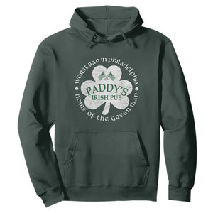Funny Paddys Irish Pub Hoodie Worst Bar In Philadelphia St Patricks Day Beer Drinking TS11 Dark Forest Green Print Your Wear