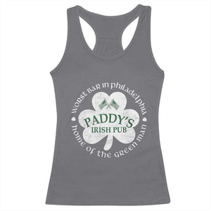Funny Paddys Irish Pub Racerback Tank Top Worst Bar In Philadelphia St Patricks Day Beer Drinking TS11 Charcoal Print Your Wear
