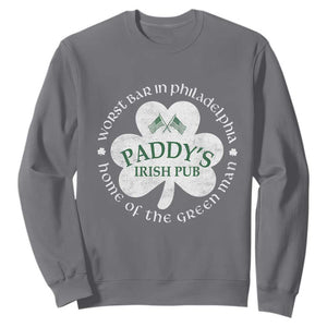 Funny Paddys Irish Pub Sweatshirt Worst Bar In Philadelphia St Patricks Day Beer Drinking TS11 Charcoal Print Your Wear