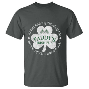 Funny Paddys Irish Pub T Shirt Worst Bar In Philadelphia St Patricks Day Beer Drinking TS11 Dark Heather Print Your Wear