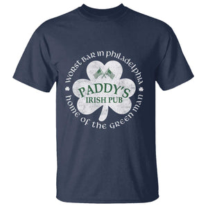 Funny Paddys Irish Pub T Shirt - Worst Bar In Philadelphia - St Patricks Day Beer Drinking TS11 Navy Print Your Wear