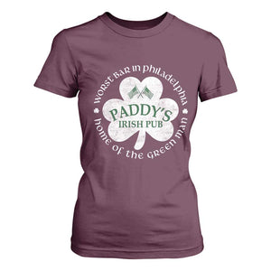 Funny Paddys Irish Pub T Shirt For Women Worst Bar In Philadelphia St Patricks Day Beer Drinking TS11 Maroon Print Your Wear
