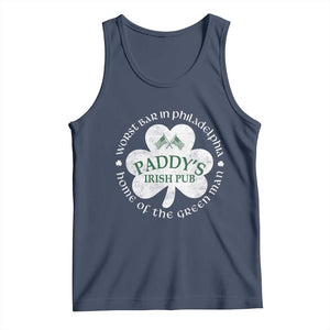 Funny Paddys Irish Pub Tank Top Worst Bar In Philadelphia St Patricks Day Beer Drinking TS11 Navy Print Your Wear