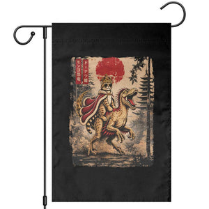 Cat Princess Riding Raptor Dinosaur Garden Flag Japanese Vintage Graphic Ukiyoe Art TS11 Black Print Your Wear