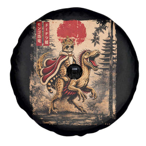 Cat Princess Riding Raptor Dinosaur Spare Tire Cover Japanese Vintage Graphic Ukiyoe Art TS11 Print Your Wear