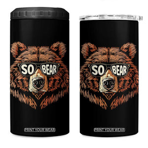 Sobriety Anniversary Sober Bear AA NA Recovery 4 in 1 Can Cooler Tumbler TS11 One Size: 16 oz Black Print Your Wear