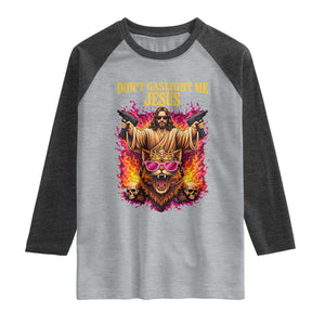 Dont Gaslight Me Jesus Raglan Shirt Princess Cat Princess Meme Faith Humor TS11 Heather Gray Heather Charcoal Print Your Wear
