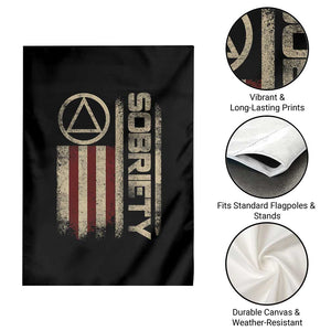 Sober AA NA Sobriety Anniversary Garden Flag Alcoholism Addiction Recovery Vintage American Flag TS11 Print Your Wear