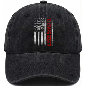 10 Years Sober Washed Cotton Baseball Cap 10 Years Sobriety Anniversary Vintage American Flag TS11 Print Your Wear